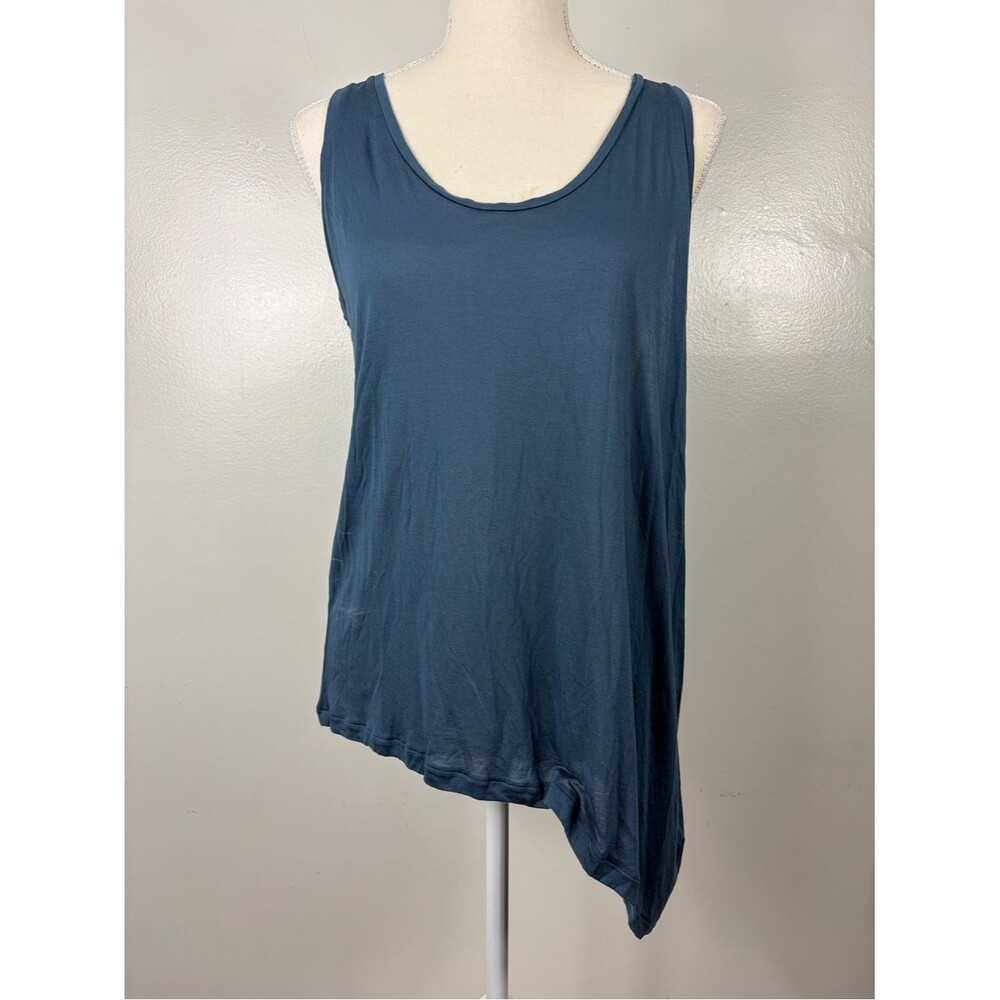 All Saints Loft Mod Vest Sleeveless Asymmetric Tank Top in Slate Blue - M